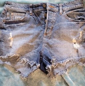 High waist jean short